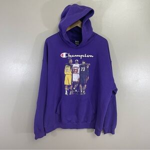 Champion Lebron Kobe Jordan Purple Pullover Hoodie Size Large